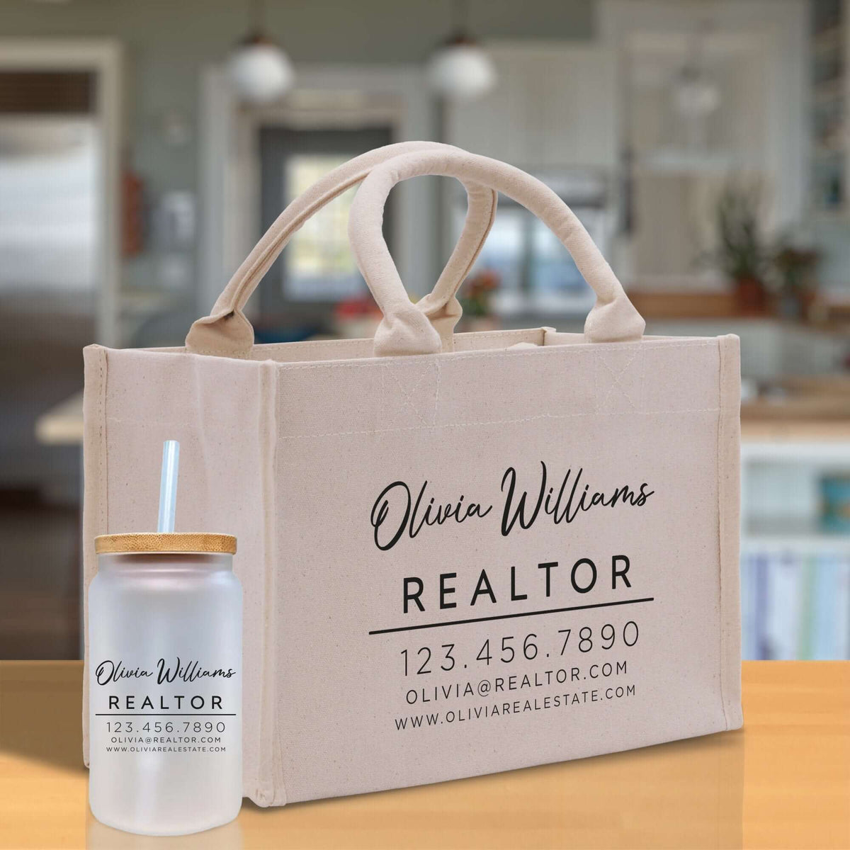 Realtor Tote Bag Personalized Business Tote Bag Custom Real Estate Agent Gift Bulk Business Logo Realtor Swag Real Estate Tote Bag