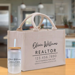 Realtor Tote Bag Personalized Business Tote Bag Custom Real Estate Agent Gift Bulk Business Logo Realtor Swag Real Estate Tote Bag