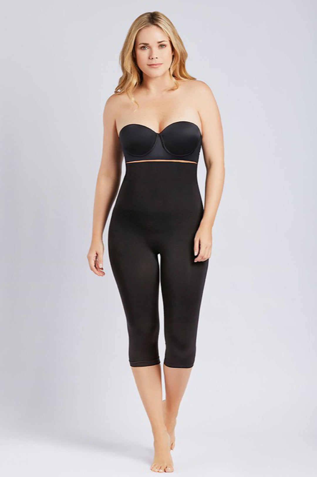 Black High Waist Capri Length Shapewear