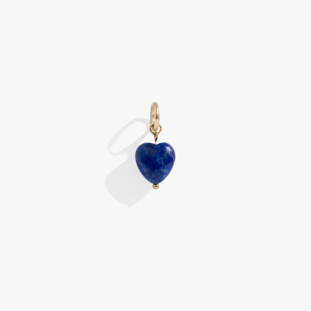 Lapis Gemstone Heart Interchangeable Charm, Charms & Pendants, $ 14.00, A Moment Of Now™