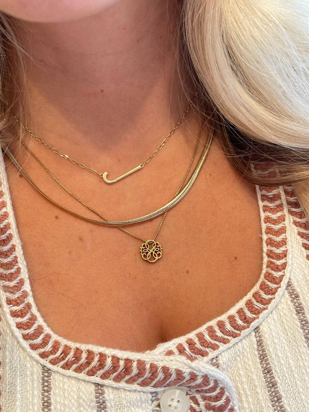 Initial J Precious Elongated Necklace, Necklaces, $ 39.90, A Moment Of Now™