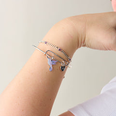 'Joy' Hummingbird Duo Charm Bangle Bracelet, Bracelets, $ 28.00, A Moment Of Now™
