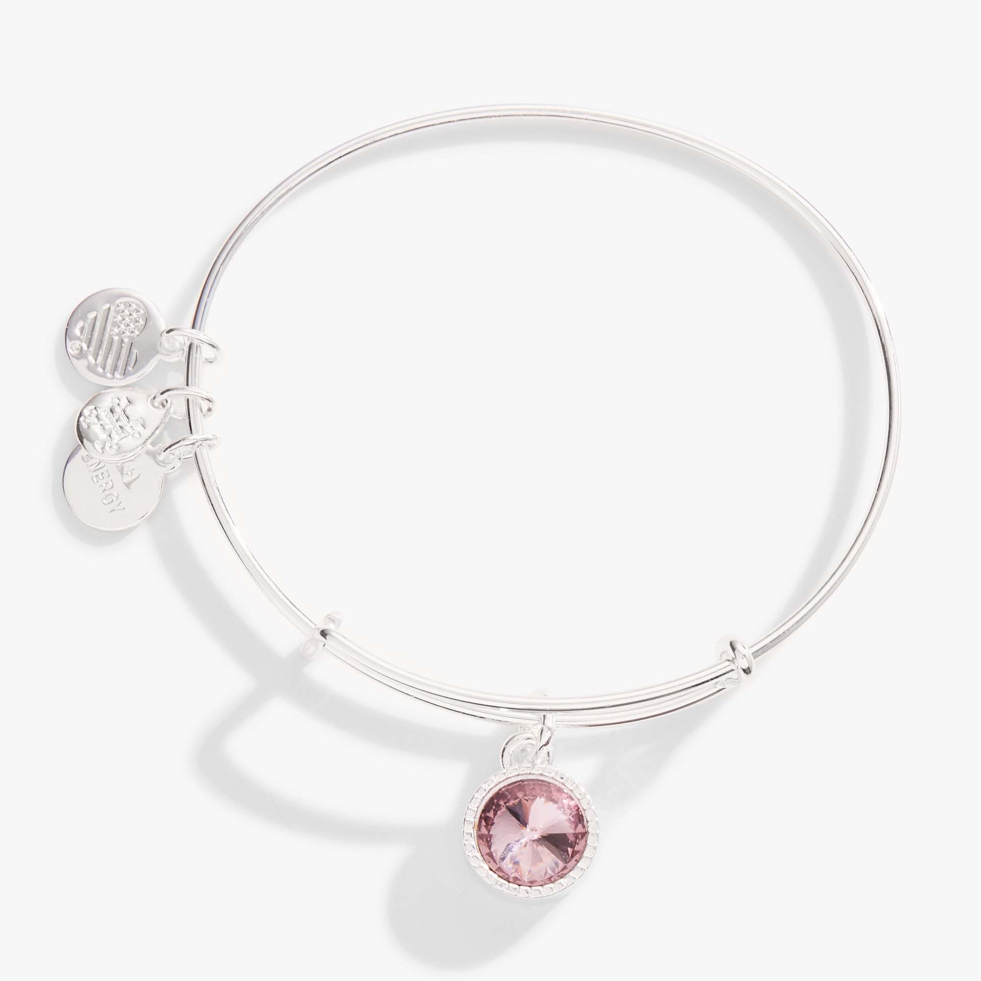 June Birthstone Charm Bangle, Light Amethyst, Bracelets, $ 28.00, A Moment Of Now™
