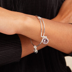 June Birthstone Charm Bangle, Light Amethyst, Bracelets, $ 28.00, A Moment Of Now™