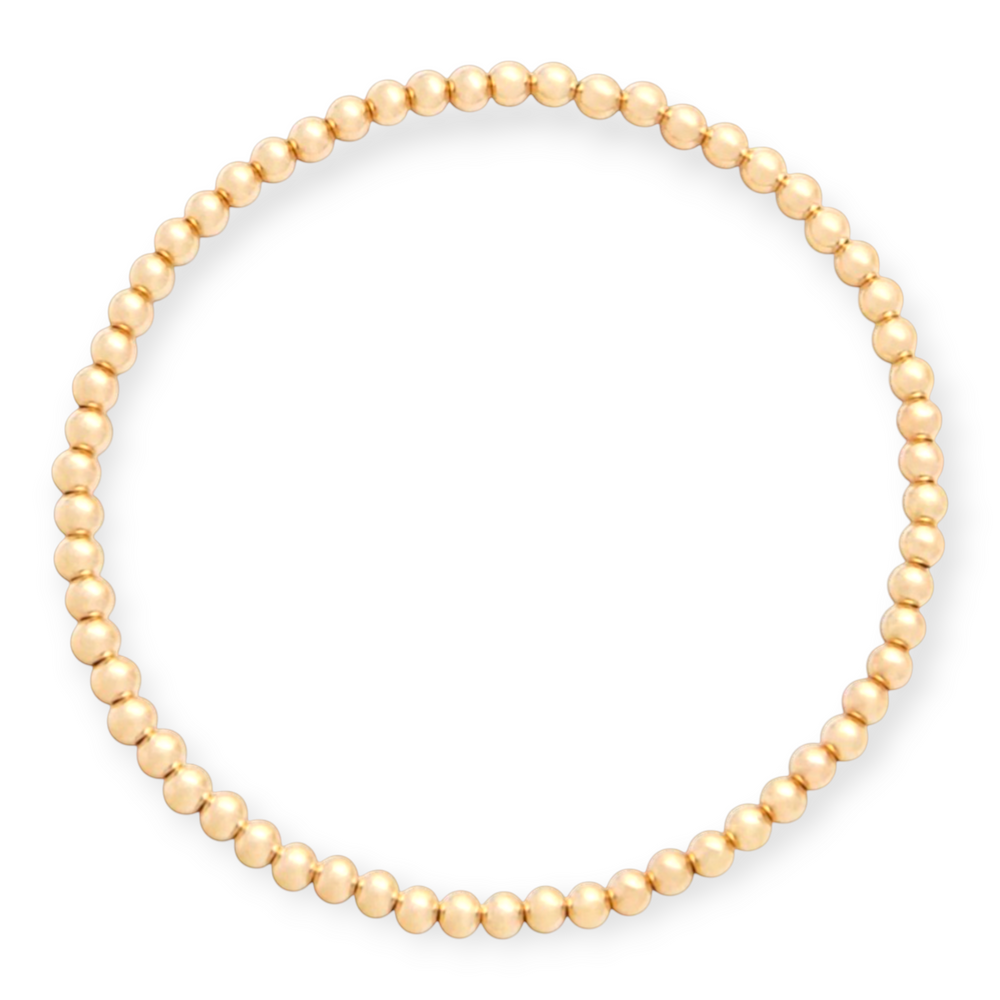 Juno Bracelet 3mm | 14K Gold Filled Beaded Stretch, Bracelets, $ 52.00, A Moment Of Now™