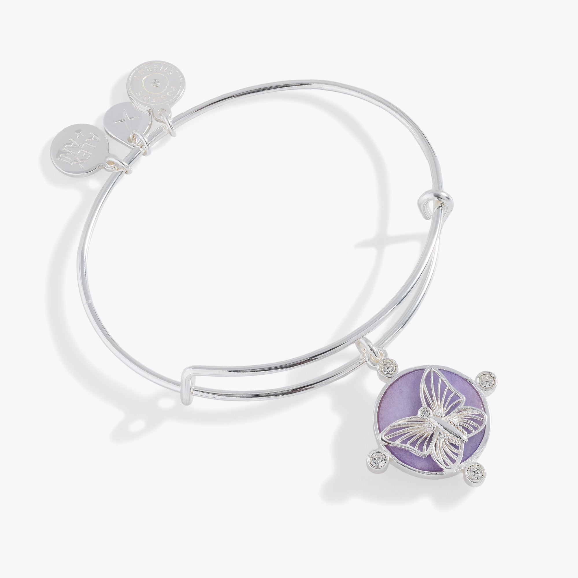 Lavender Butterfly Charm Bangle, Bracelets, $ 34.00, A Moment Of Now™