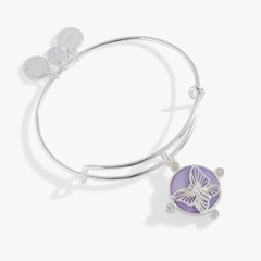 Lavender Butterfly Charm Bangle, Bracelets, $ 34.00, A Moment Of Now™