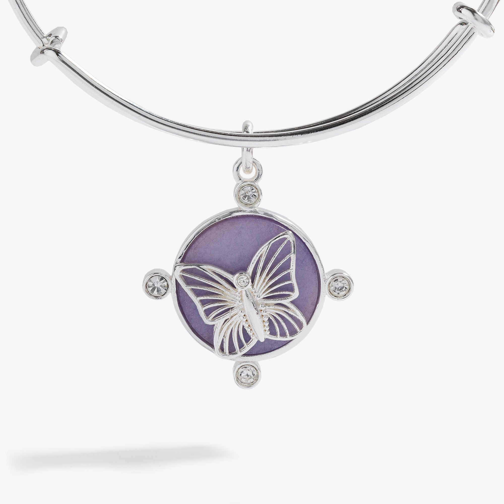 Lavender Butterfly Charm Bangle, Bracelets, $ 34.00, A Moment Of Now™