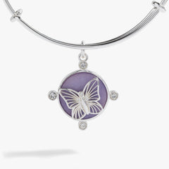 Lavender Butterfly Charm Bangle, Bracelets, $ 34.00, A Moment Of Now™