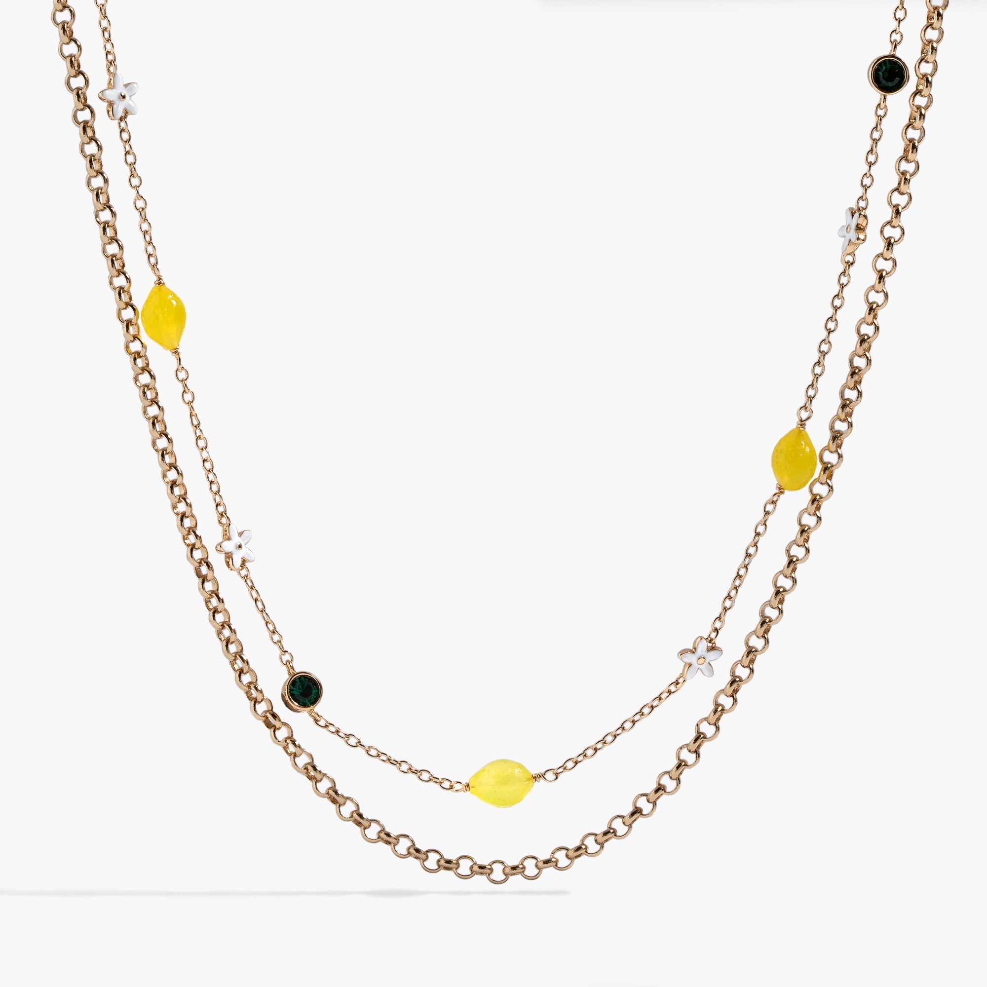 Double-Layer Lemon Necklace, Necklaces, $ 28.90, A Moment Of Now™