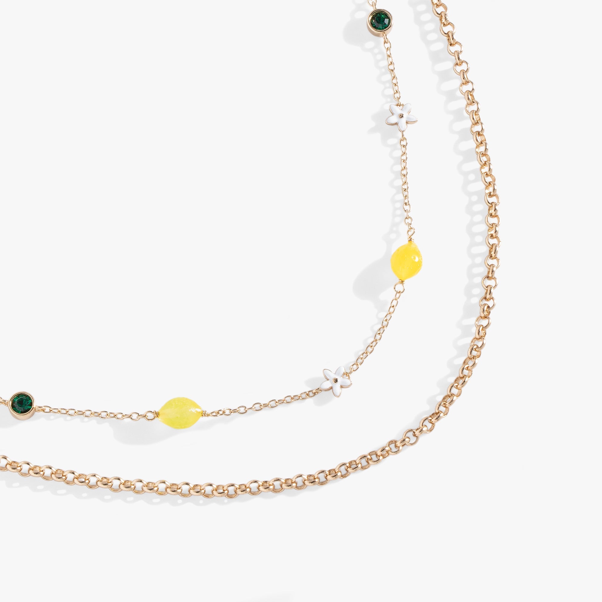 Double-Layer Lemon Necklace, Necklaces, $ 28.90, A Moment Of Now™
