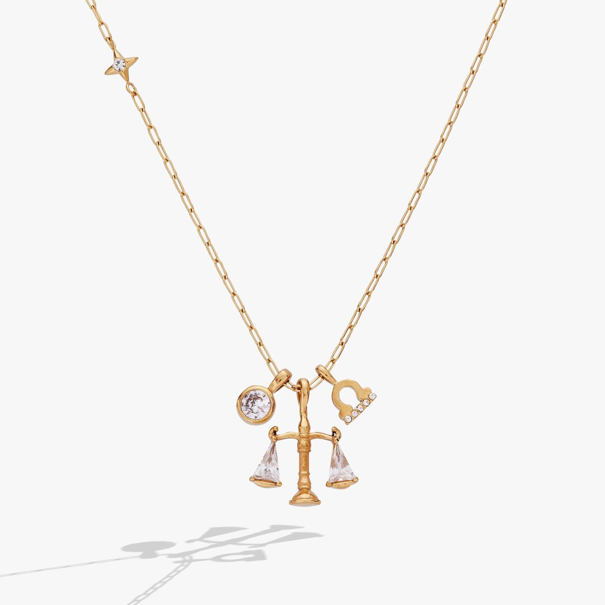 Libra Zodiac Charm Cluster Necklace, Necklaces, $ 54.00, A Moment Of Now™