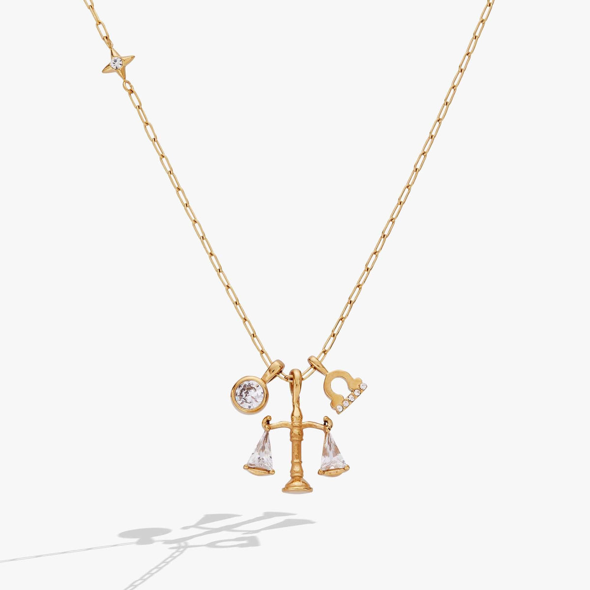 Libra Zodiac Charm Cluster Necklace, Necklaces, $ 54.00, A Moment Of Now™