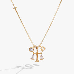 Libra Zodiac Charm Cluster Necklace, Necklaces, $ 54.00, A Moment Of Now™