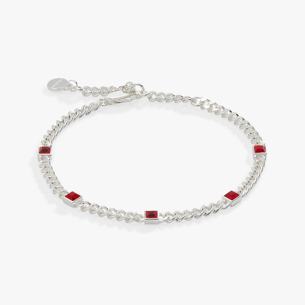 July Birthstone Ruby Curb Chain Bracelet, Bracelets, $ 28.00, A Moment Of Now™