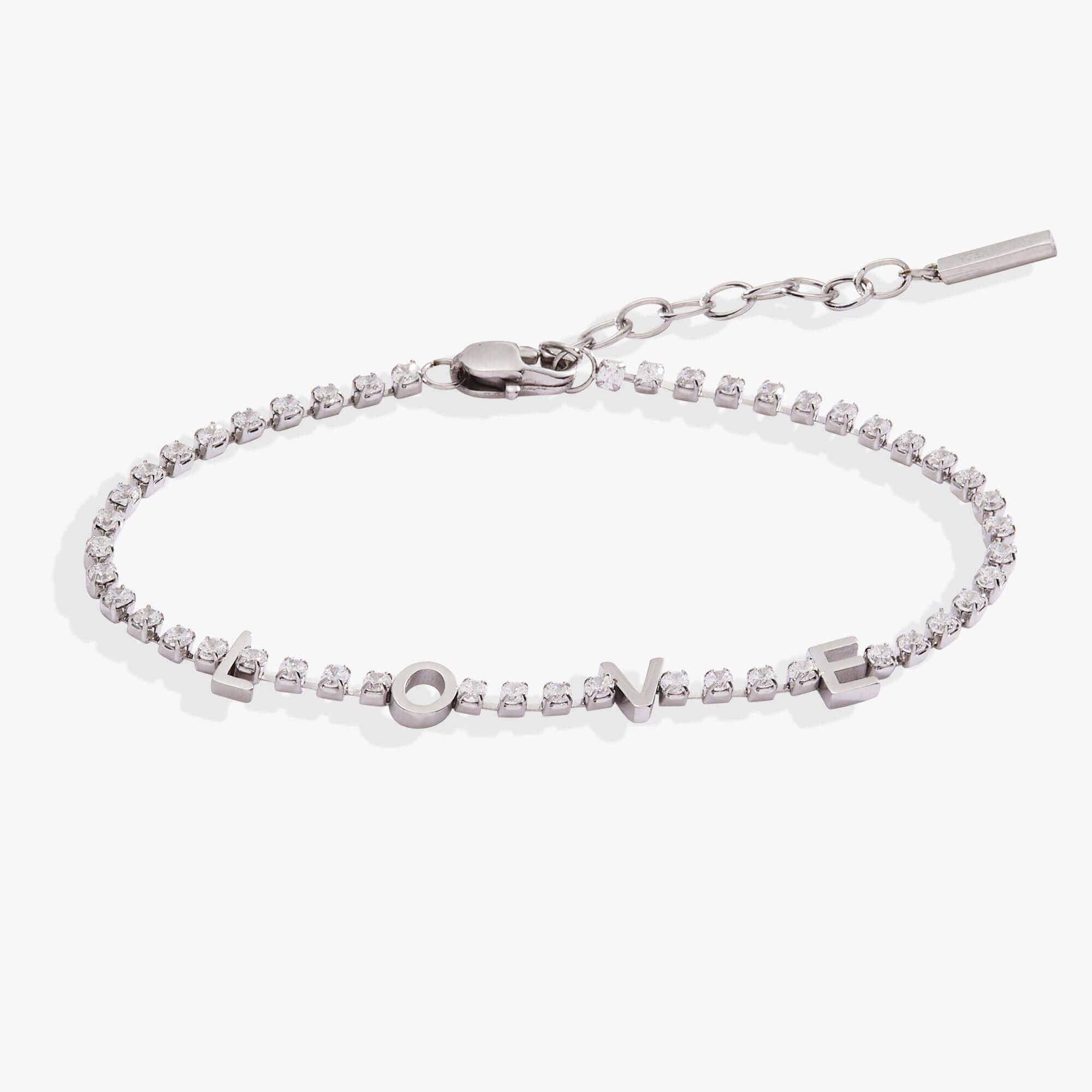 “Love” Crystal Tennis Bracelet, Bracelets, $ 18.90, A Moment Of Now™