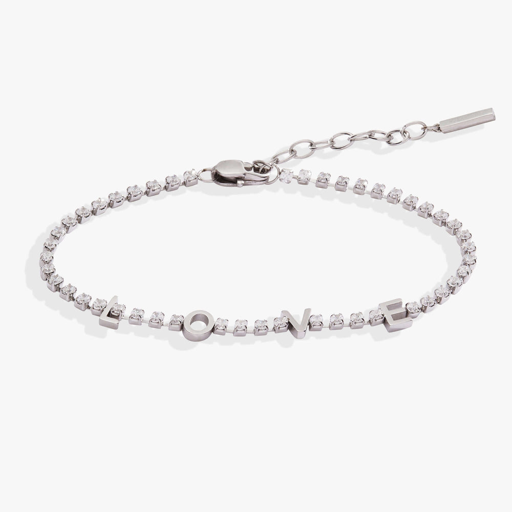 “Love” Crystal Tennis Bracelet, Bracelets, $ 18.90, A Moment Of Now™