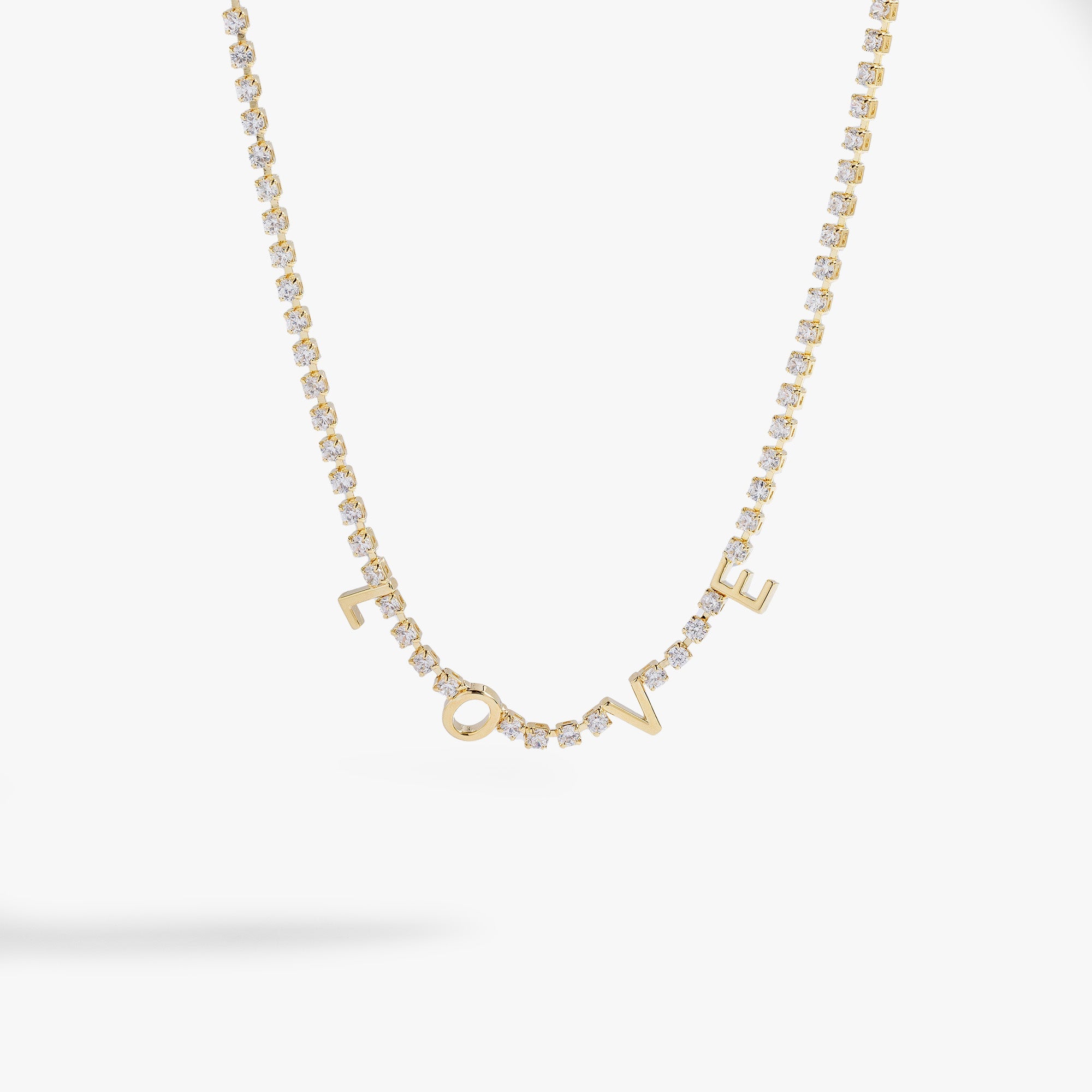 "Love" Crystal Tennis Necklace, Necklaces, $ 23.90, A Moment Of Now™