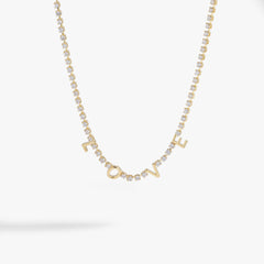 "Love" Crystal Tennis Necklace, Necklaces, $ 23.90, A Moment Of Now™