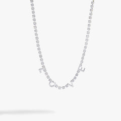 "Love" Crystal Tennis Necklace, Necklaces, $ 23.90, A Moment Of Now™
