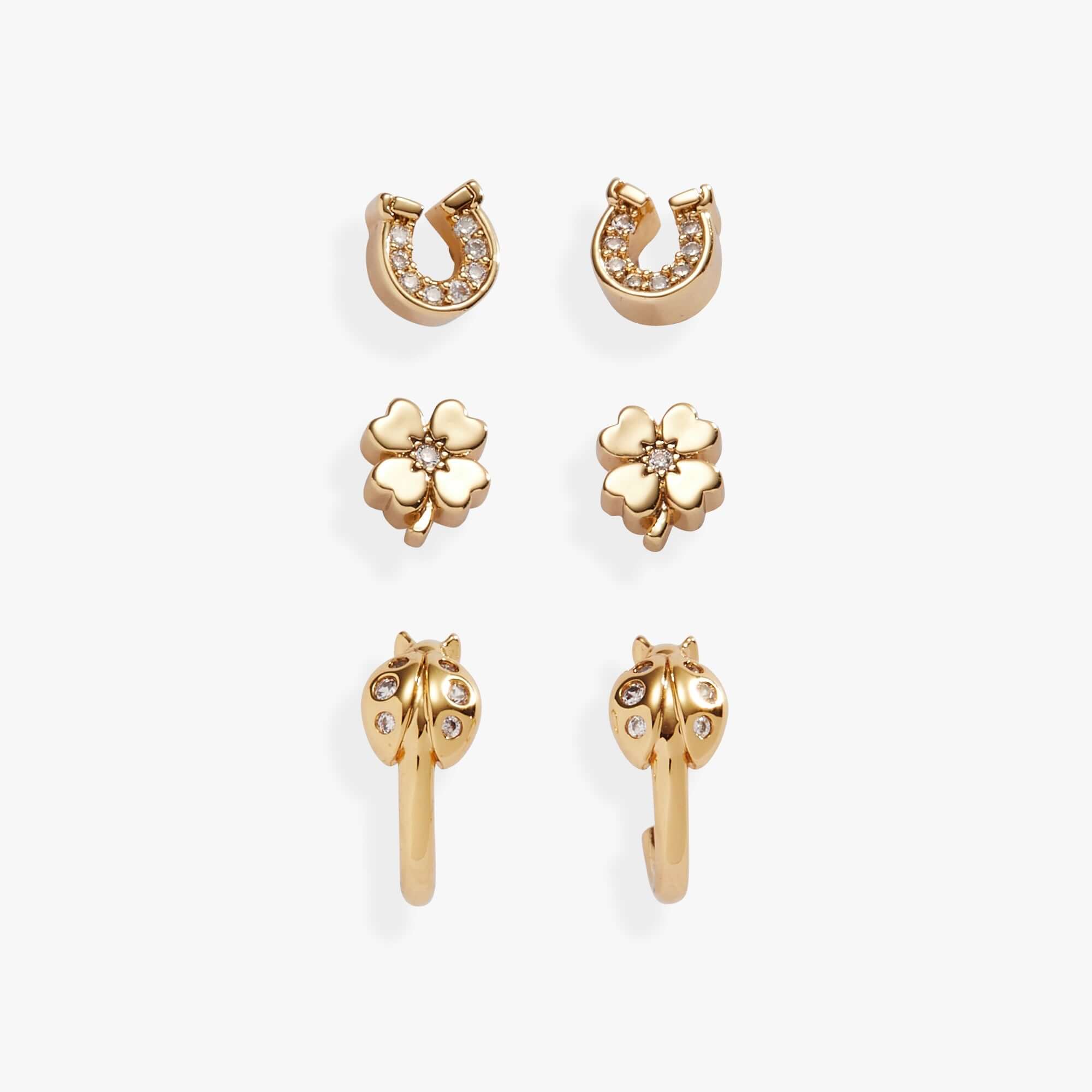 Love and Luck Stud & Hoop Earrings Set of 3, Earrings, $ 44.00, A Moment Of Now™