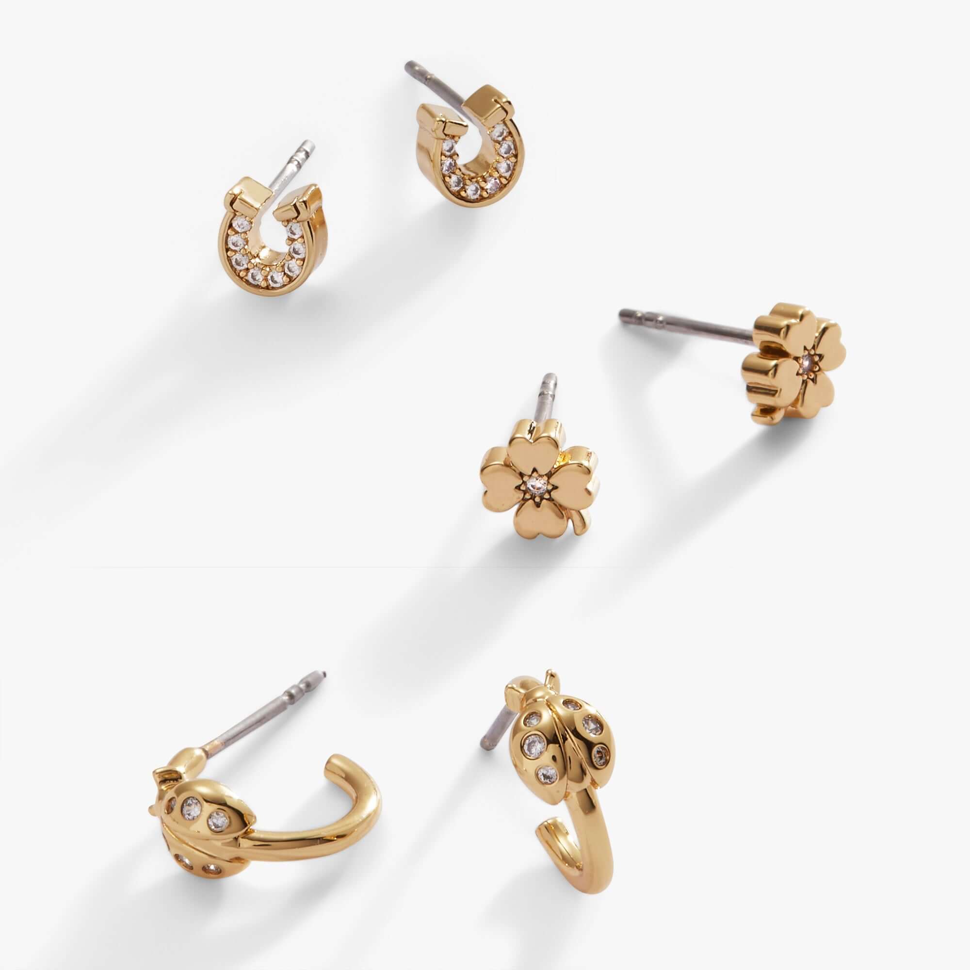 Love and Luck Stud & Hoop Earrings Set of 3, Earrings, $ 44.00, A Moment Of Now™