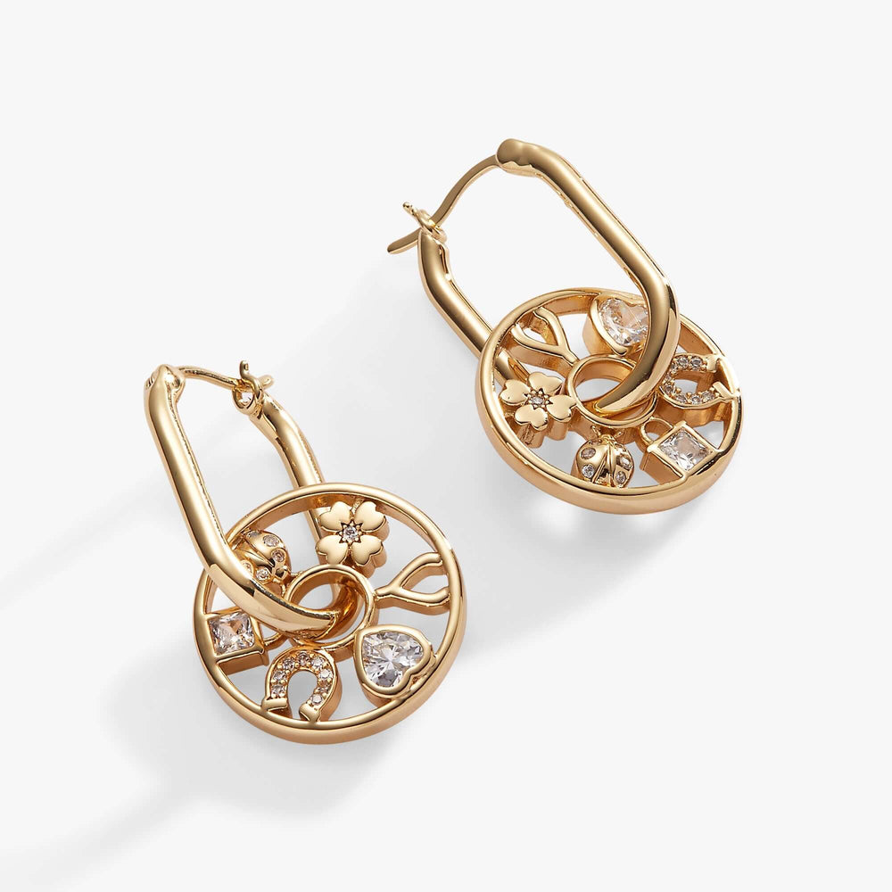 Love and Luck Wheel Hoop Earrings, Earrings, $ 38.00, A Moment Of Now™