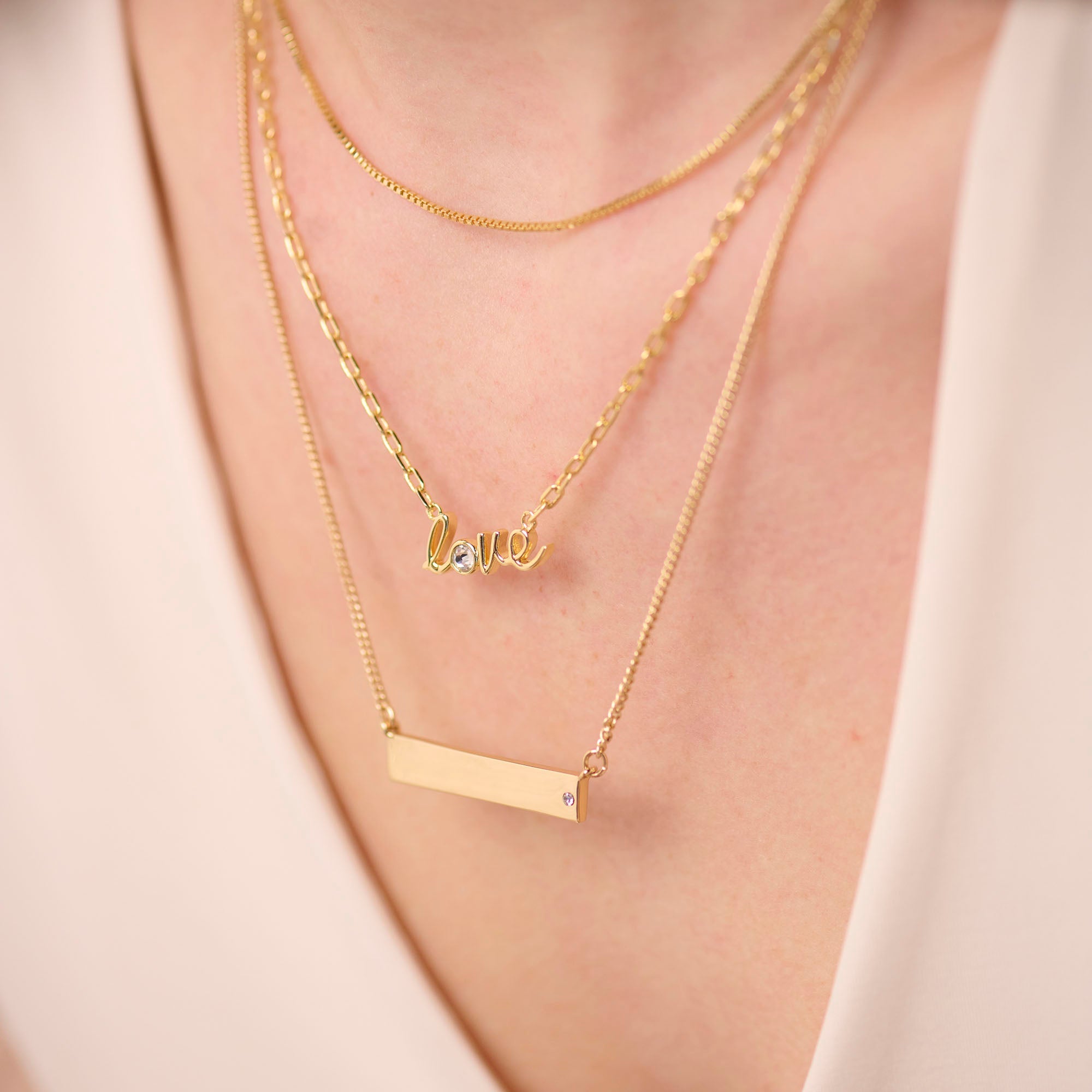 Bar Necklace with Crystal Accent, Necklaces, $ 44.00, A Moment Of Now™