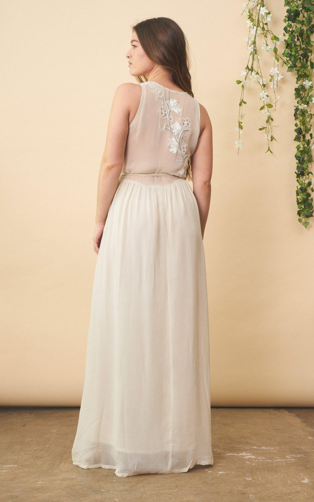 Floral Embroidered Wedding Dress in Cream + Silver | Boutique In USA, Wedding Dress, $ 528.00, A Moment Of Now™