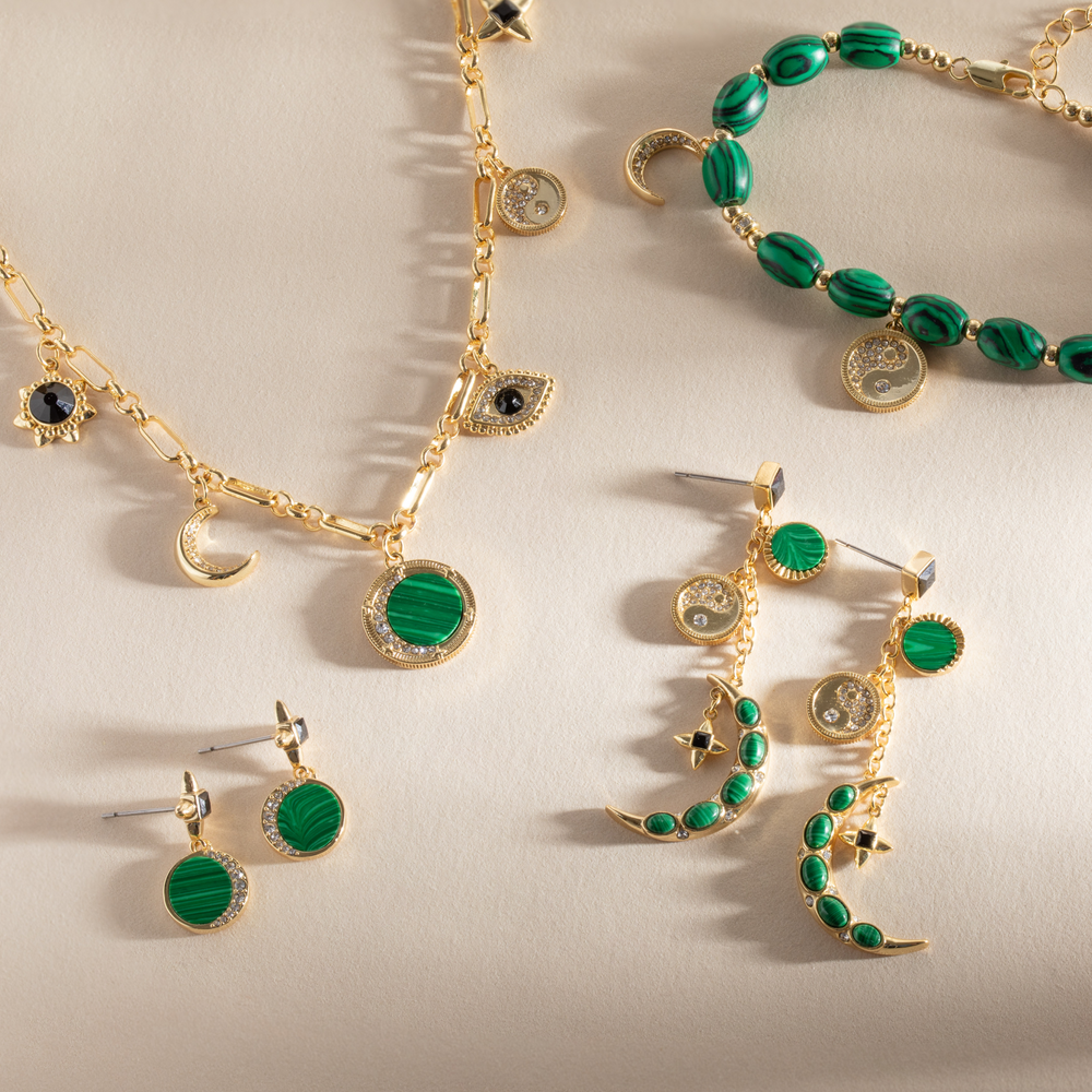 Malachite Charm Bracelet, Bracelets, $ 28.90, A Moment Of Now™