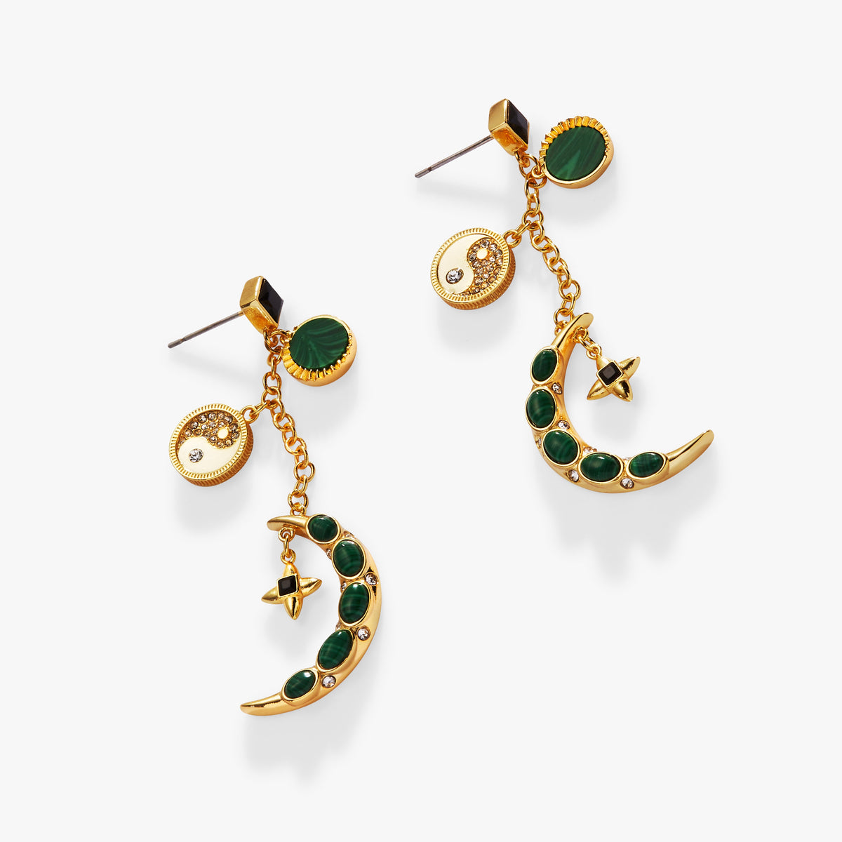 Malachite Charm Earrings, Earrings, $ 29.90, A Moment Of Now™