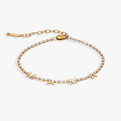 'Mama' Crystal Tennis Bracelet, Bracelets, $ 38.00, A Moment Of Now™