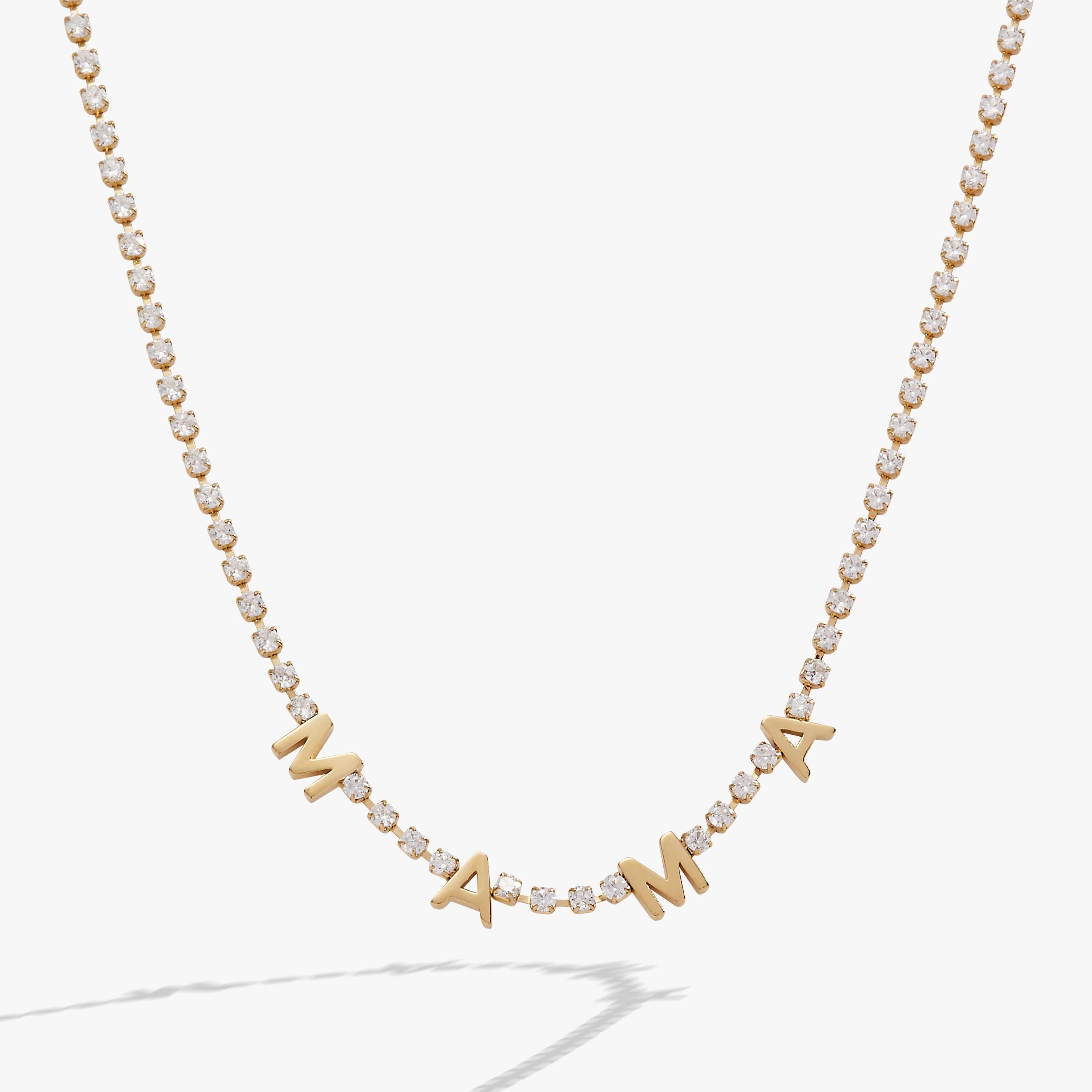 "Mama" Crystal Tennis Necklace, Necklaces, $ 44.00, A Moment Of Now™