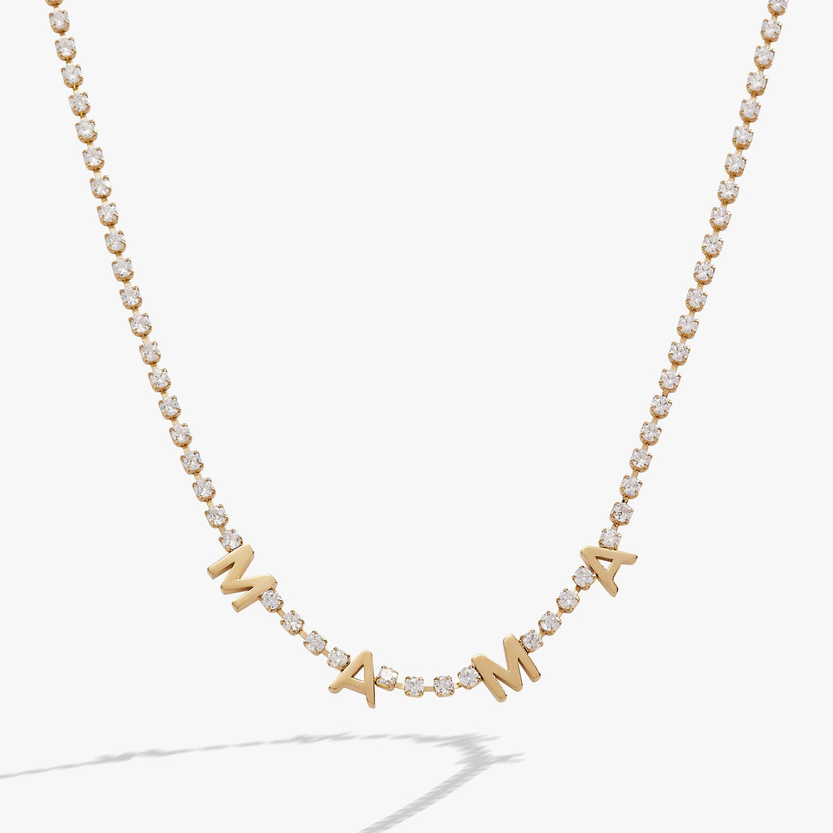 "Mama" Crystal Tennis Necklace, Necklaces, $ 44.00, A Moment Of Now™