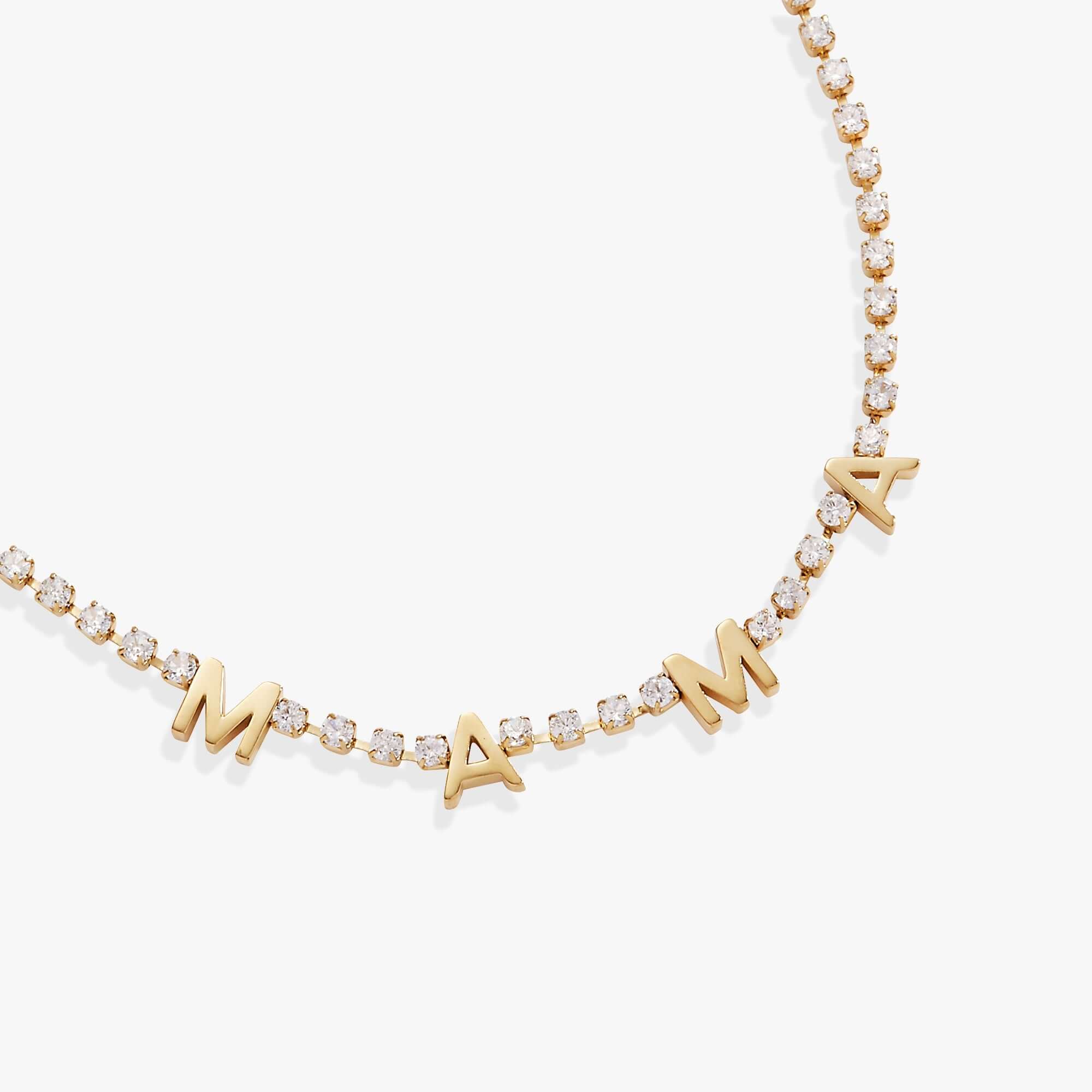 "Mama" Crystal Tennis Necklace, Necklaces, $ 44.00, A Moment Of Now™