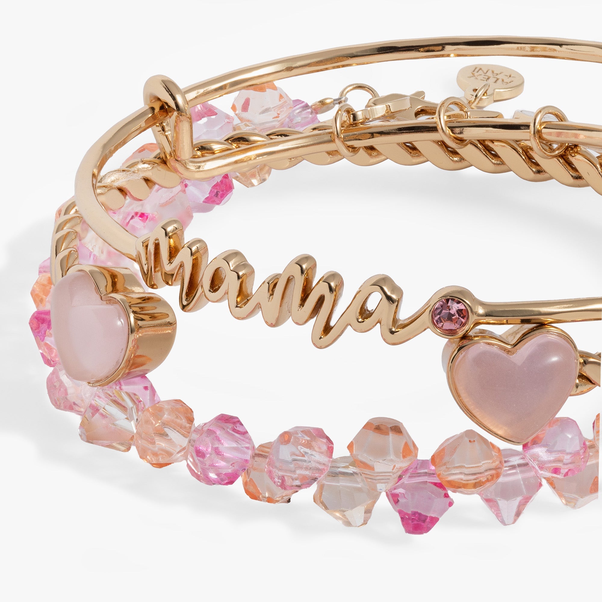 'Mama' Pink Beaded Bangle Set of 3, Bracelets, $ 78.00, A Moment Of Now™