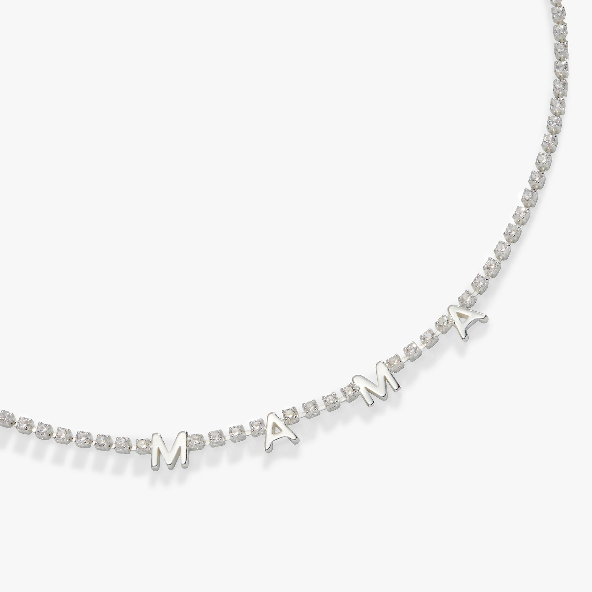 Mama Crystal Tennis Necklace, Necklaces, $ 18.90, A Moment Of Now™
