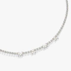 Mama Crystal Tennis Necklace, Necklaces, $ 18.90, A Moment Of Now™