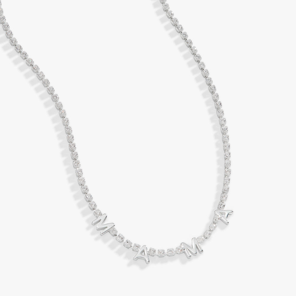 Mama Crystal Tennis Necklace, Necklaces, $ 18.90, A Moment Of Now™
