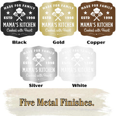 Mama’s Kitchen Metal Wall Art – Custom Name Gift for Mom