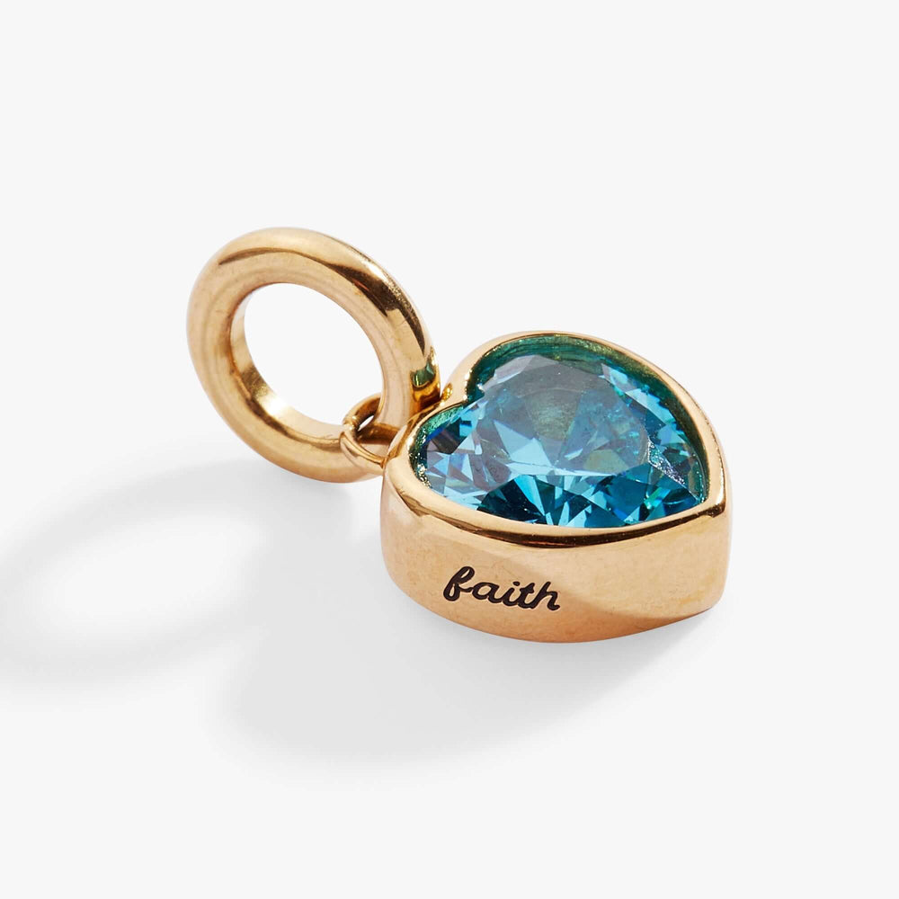 March 'Faith' Heart Birthstone Charm, Charms & Pendants, $ 16.00, A Moment Of Now™