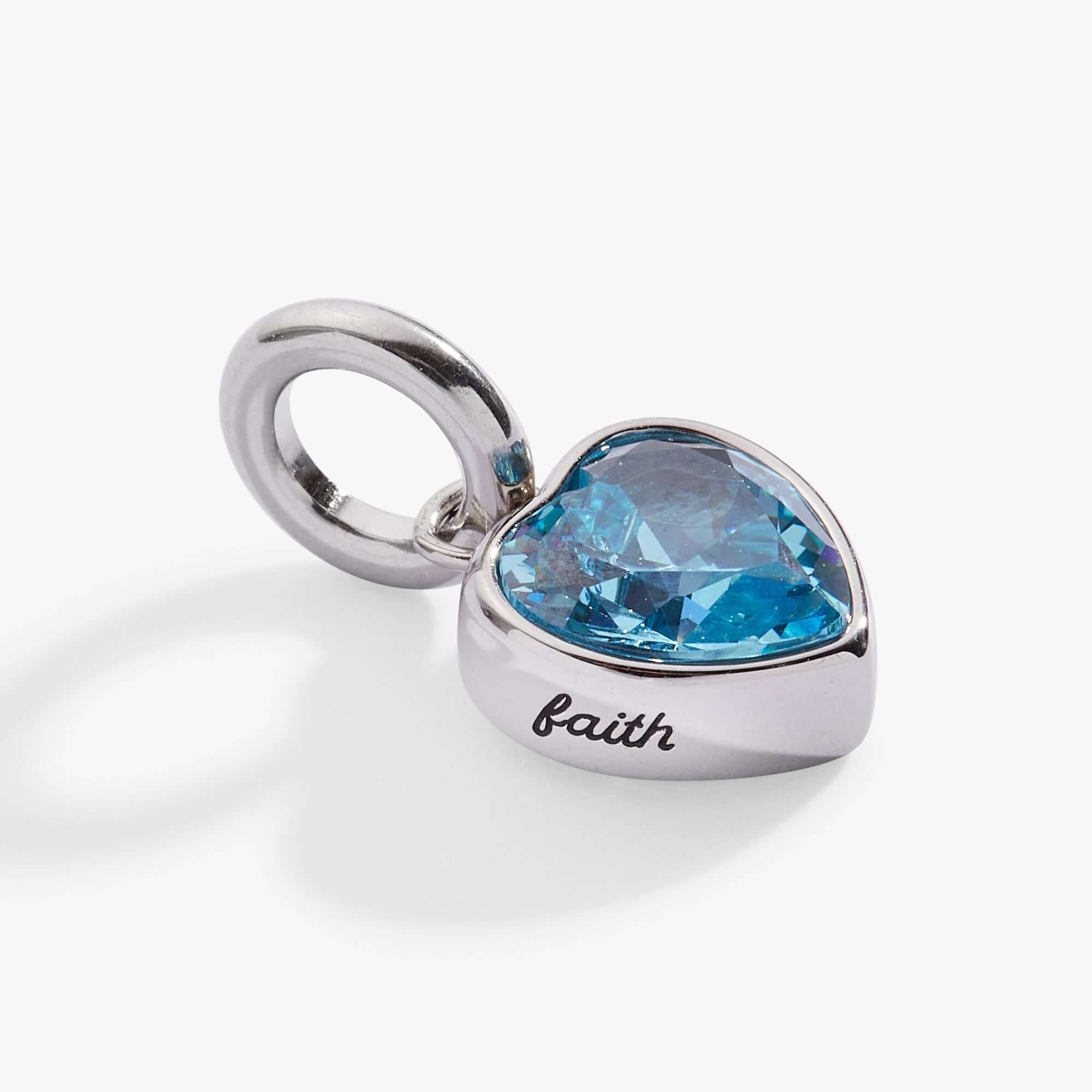 March 'Faith' Heart Birthstone Charm, Charms & Pendants, $ 16.00, A Moment Of Now™