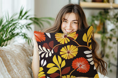 Marvista Mid-Century Style Floral Pattern Throw Pillow Pillow Cushion