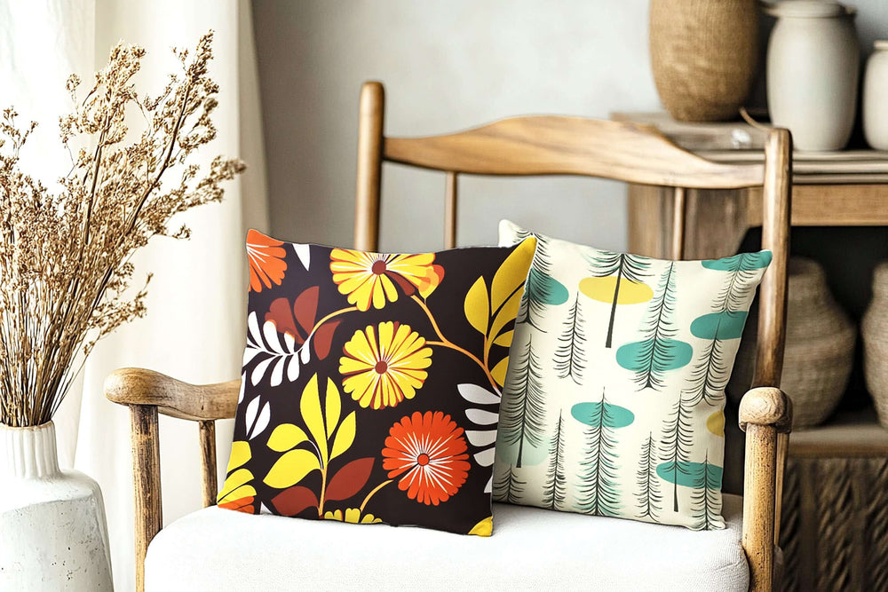 Marvista Mid-Century Floral Pattern Throw Pillow, Throw Pillows, $ 55.00, A Moment Of Now™