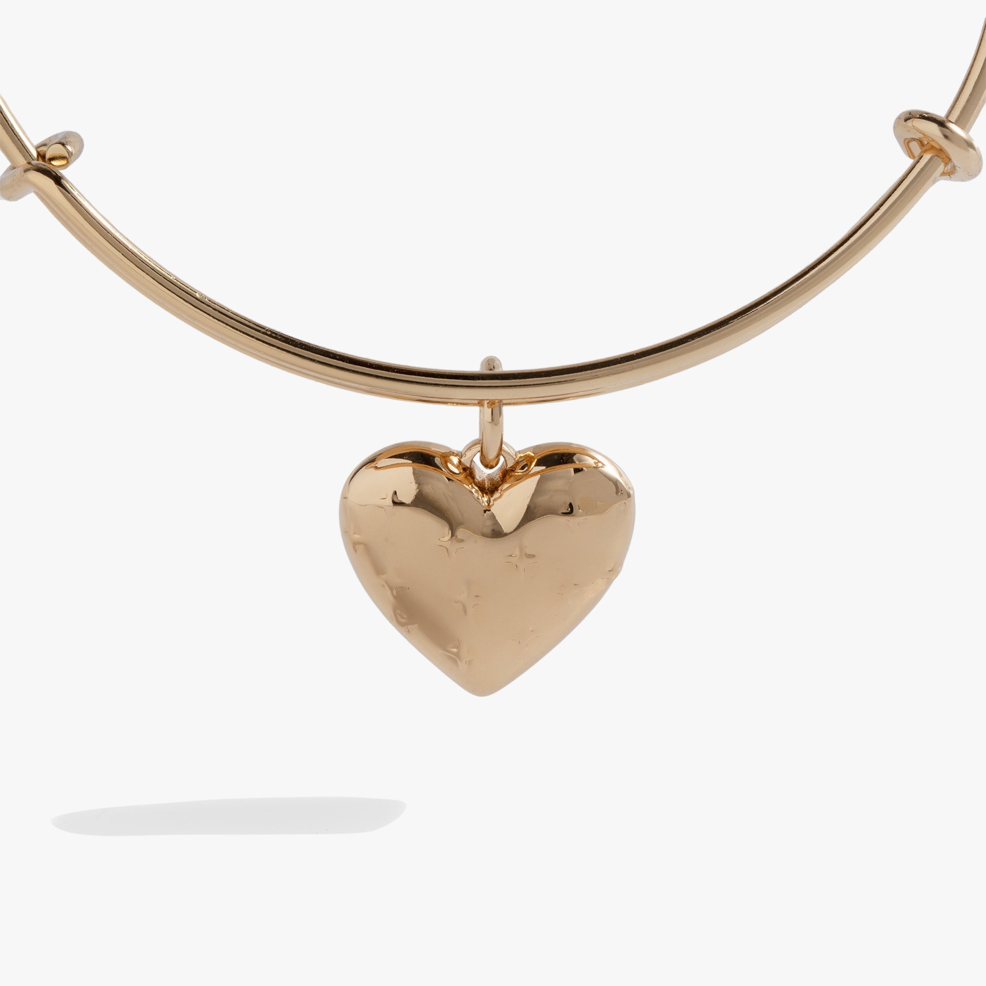 Gold Metal Heart Charm Bangle, Bracelets, $ 28.00, A Moment Of Now™