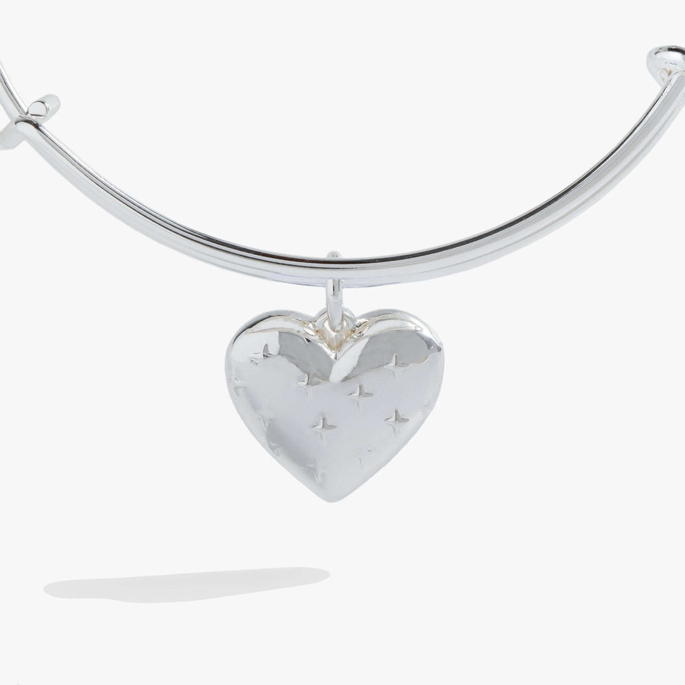Silver Metal Heart Charm Bangle, Bracelets, $ 28.00, A Moment Of Now™
