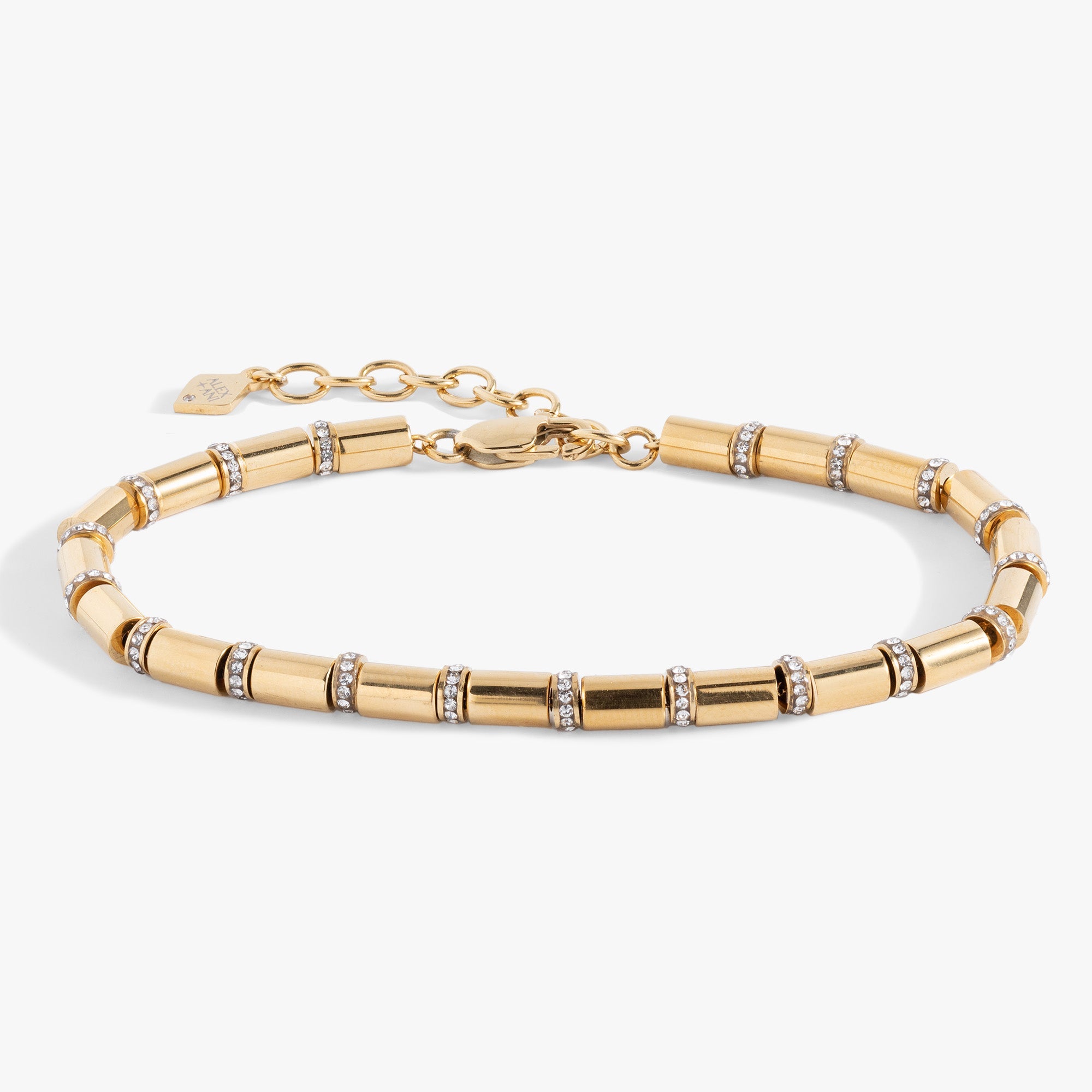 Tube Bead and Crystal Chain Bracelet, Bracelets, $ 48.00, A Moment Of Now™