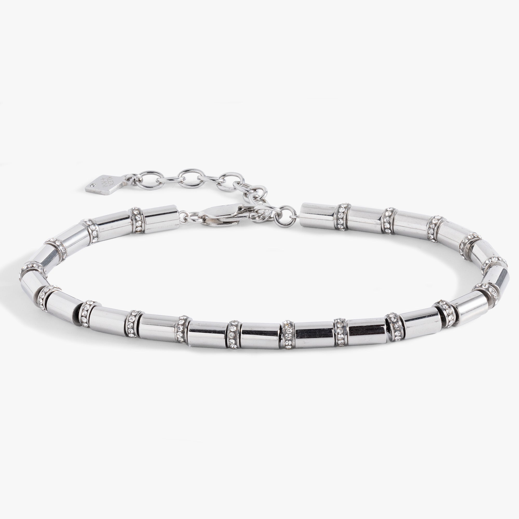 Tube Bead and Crystal Chain Bracelet, Bracelets, $ 48.00, A Moment Of Now™