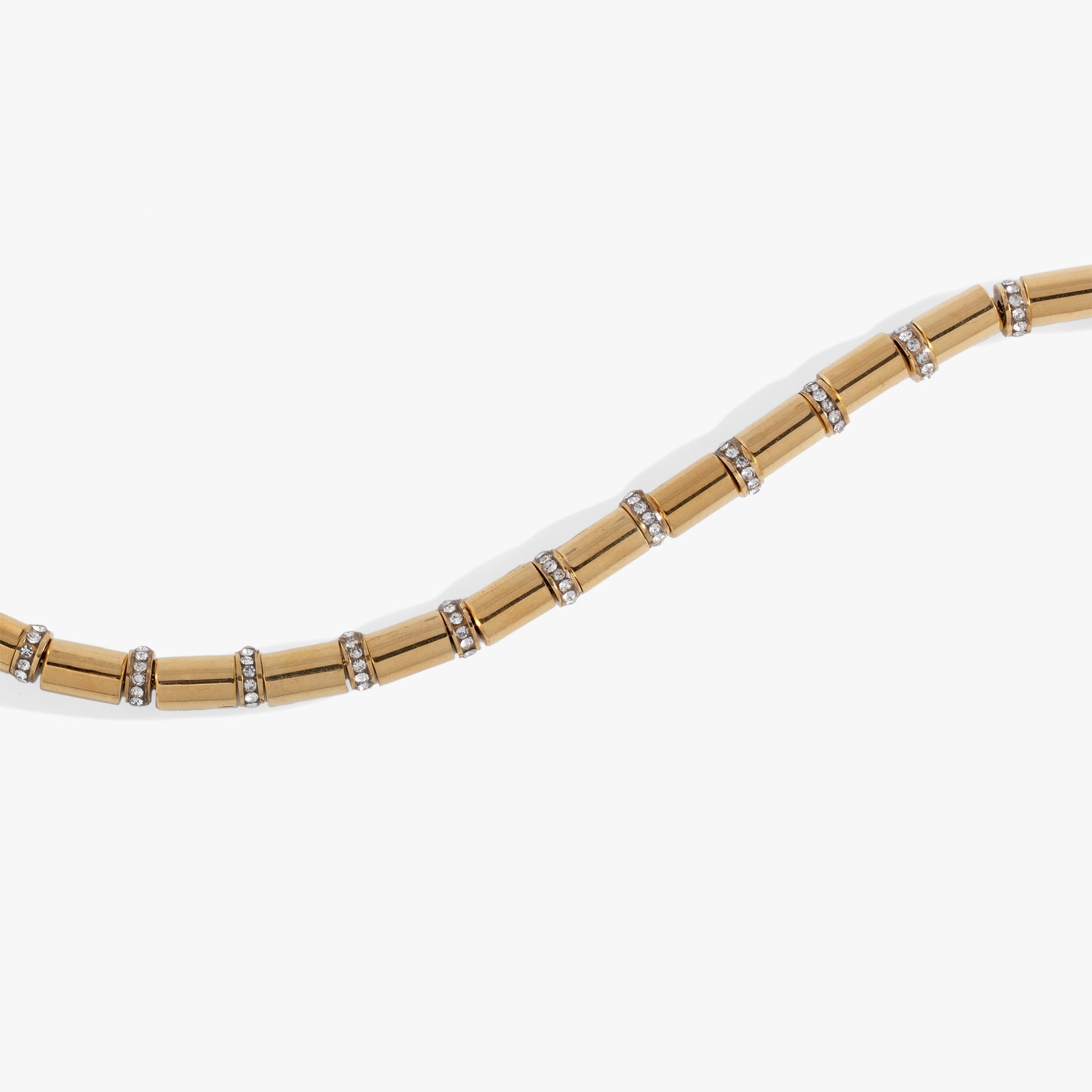Tube Bead and Crystal Chain Bracelet, Bracelets, $ 48.00, A Moment Of Now™