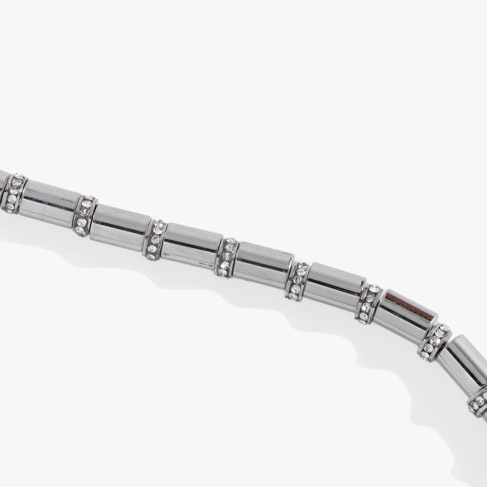 Tube Bead and Crystal Chain Bracelet, Bracelets, $ 48.00, A Moment Of Now™